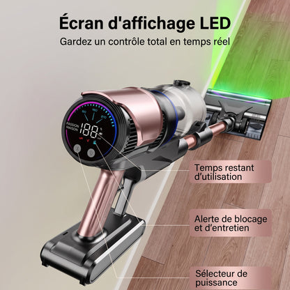 Aspirateur Balai Sans Fil Fusion – Aspiration & Lavage 2-en-1 – 85 KPa – 60 min