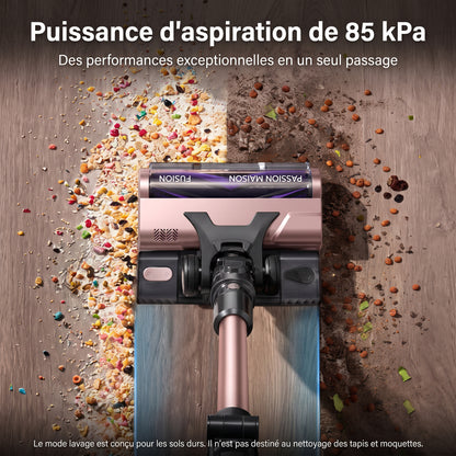 Aspirateur Balai Sans Fil Fusion – Aspiration & Lavage 2-en-1 – 85 KPa – 60 min