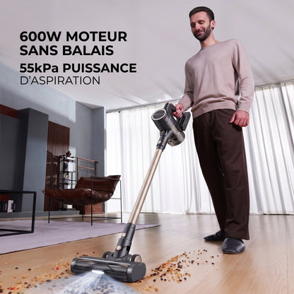 Aspirateur Balai Sans Fil Titan – 55 kPa – 600 W – 70 min – Écran LED – Anti-Enchevêtrement