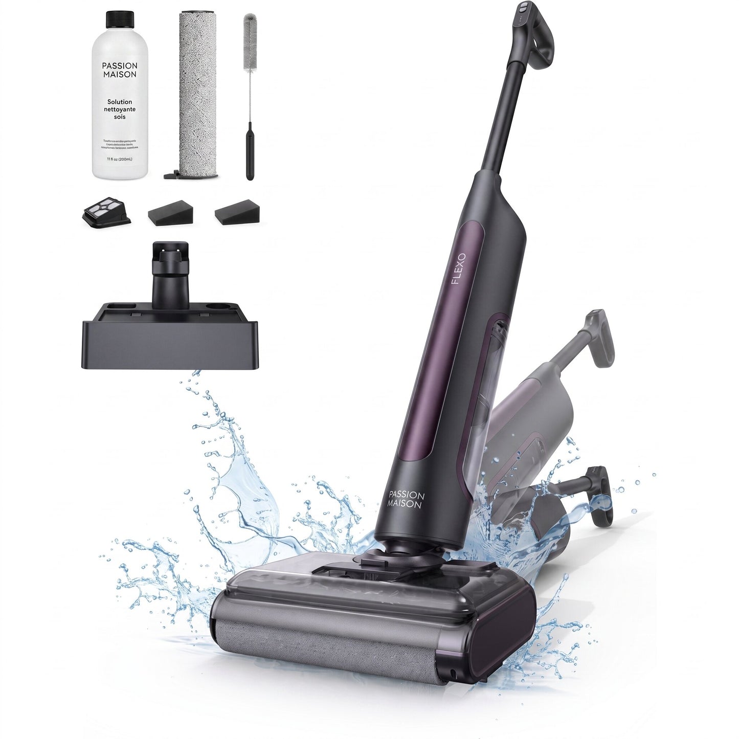 Aspirateur Laveur Sans Fil Flexo 3-en-1 – 25 kPa – Design Plat 180° – Autonomie 60 min