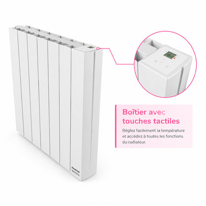 Radiateur Électrique Passion Maison Flow 1000 W – Inertie Fluide – Horizontal Blanc